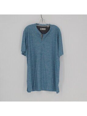 5 Tallwoods Blue Short Sleeve Shirt Men Size XL Premium Cotton Blend